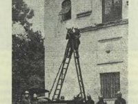 Bialska Ochotnicza Straż Pożarna podczas ćwiczeń, lata 30-ste