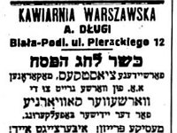 Kawiarnia Warszawska, Naj Podlasier Lebn, R.1, nr 1 (12 kwietnia 1935), Biała Podlaska