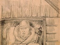 Wartownik, Stalag / Oflag 366Z, Obóz jeńców włoskich, Biała Podlaska, 1944, autor: Ercolani Ernesto 1909 - 1974