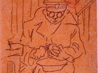 Praca w kuchnie, Stalag / Oflag 366Z, Obóz jeńców włoskich, Biała Podlaska, 1944, autor: Ercolani Ernesto 1909 - 1974