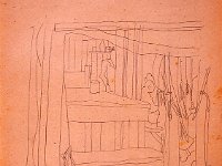 Wewnątrz baraku, Stalag / Oflag 366Z, Obóz jeńców włoskich, Biała Podlaska, 1944, autor: Ercolani Ernesto 1909 - 1974