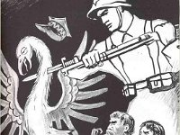 Sowiecki plakat propagandowy – żołnierz Armii Czerwonej dobija Białego, 1939
