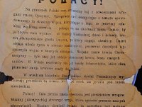 Odezwa Powiatowej Komendy Uzupełnień w Białej Podlaskiej sprzed ponad stu lat - wzywająca do walki z okupantami. Pismo to zostało znalezione przez jednego ze starszych mieszańców na strychu swojego domu w Ortelu Królewskim I koło Piszczaca.